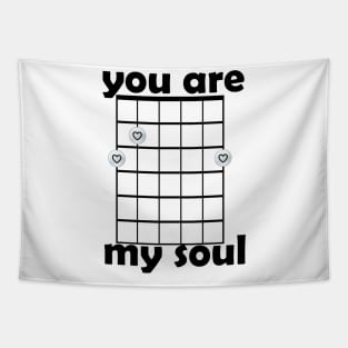 Guitar life Pattern 2 love Black you are my soul Tapestry