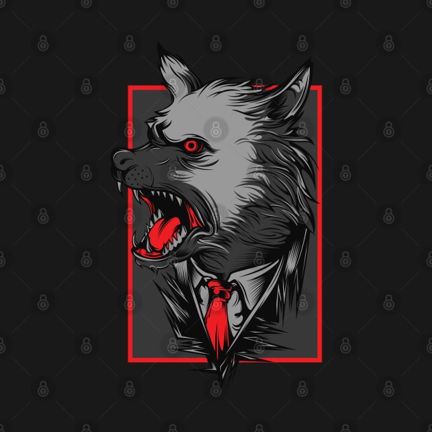 Angry black wolf t-shirt by IrinaEA