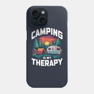 Camping is My Therapy, Retro Camper Phone Case