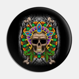 Skull with headdress Pin