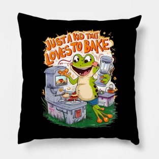 Culinary Explorer: Frogs Stove Adventure Pillow