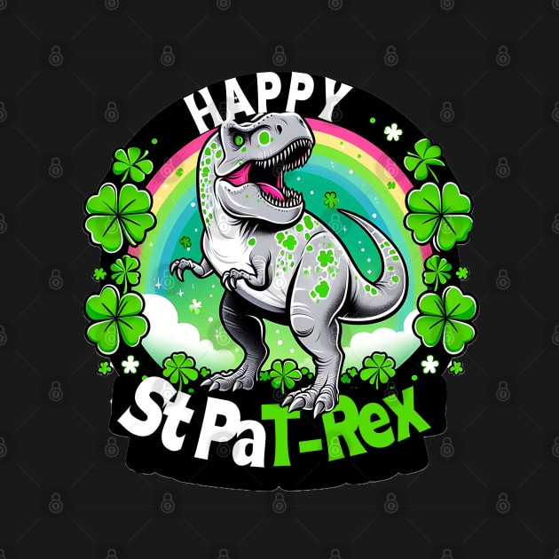 Happy St PaT-Rex Dinosaur Saint Patrick's Day For Boys Girls by click2print