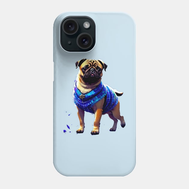 Colorful Pug in Traditional African Boubou Celebrating African Culture Phone Case by fur-niche