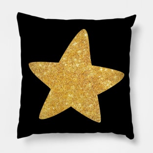 Gold star sticker sparkling gold star Pillow