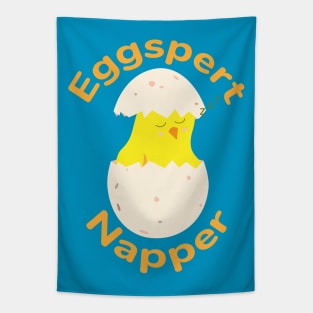 Eggspert Napper - Easter Chick sleeping in a cracked egg Tapestry