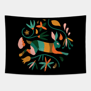 floral rabbit awesome animal design Tapestry