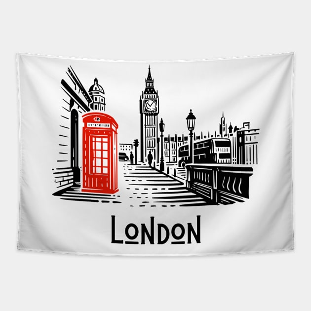 London Lover Tapestry by BaliChili