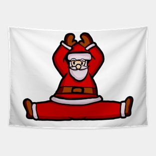 Santa Claus Doing Yoga Tapestry