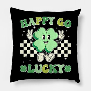 Go Shamrock Groovy St Patricks Day Women Girls Pillow