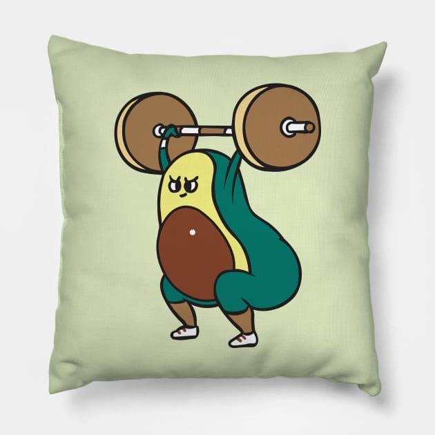 The snatch weightlifting Avocado Pillow by huebucket