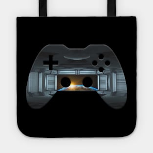 Futuristic Starship - Gaming Gamer Abstract - Gamepad Controller - Video Game Lover - Graphic Background Tote