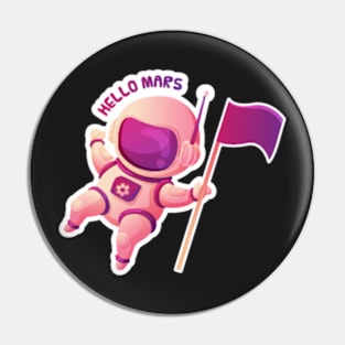 hello mars sticker Pin