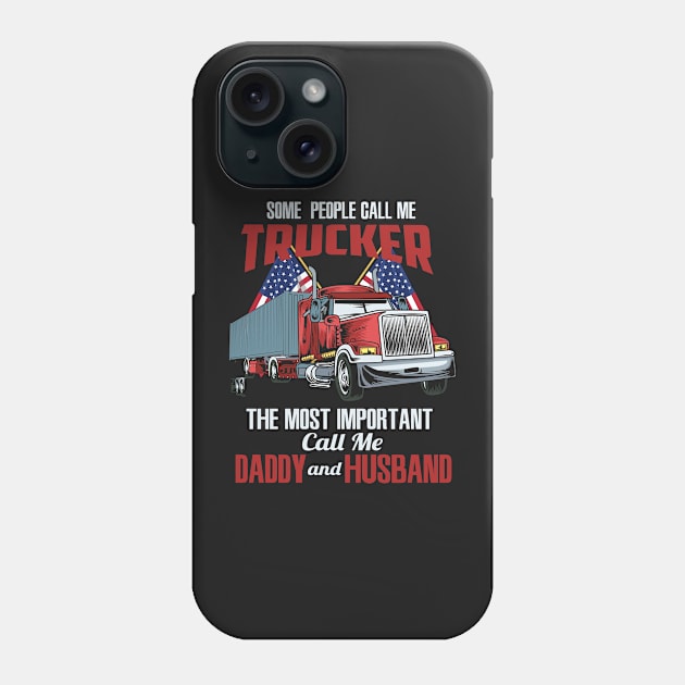 TRUCKER: Trucker Daddy & Husband Phone Case by woormle