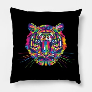 Colourful Tiger Aesthetic Pillow