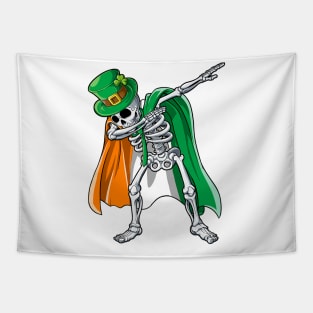 Dabbing Skeleton St Patricks Day Leprechaun Irish Tapestry