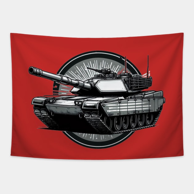 American M1 Abrams Tank: Military Art Tapestry by BattlegroundGuide.com