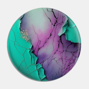 Aqua On The Surface - Abstract Alcohol Ink Resin Art Pin