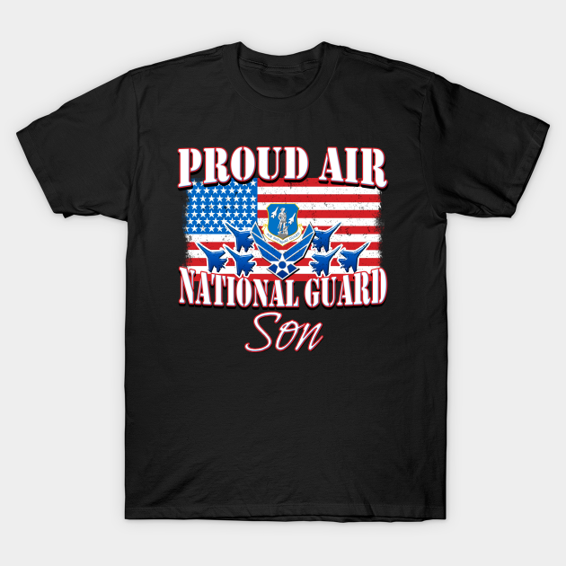 Discover Proud Air National Guard Son USA Flag - Air National Guard - T-Shirt