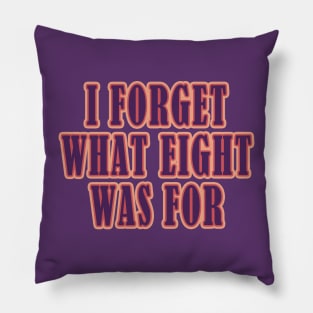 I Forget What Eight Was For ??? Pillow