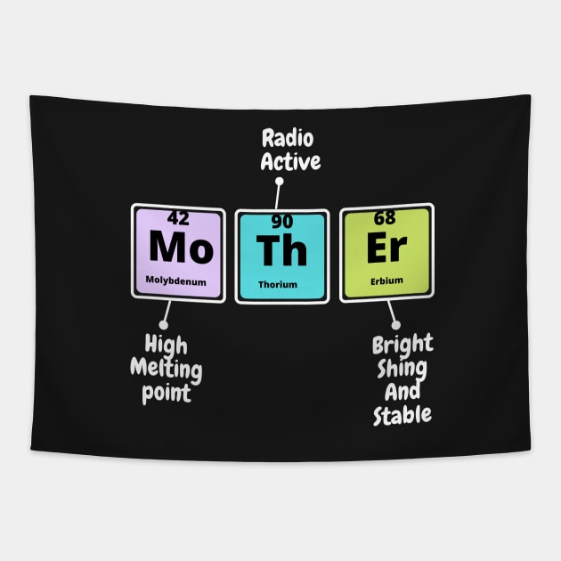 Womens Mother Periodic T-SHIRT , Funny Chemistry SHIRT ,Gifts for Women Men Tapestry by Pop-clothes