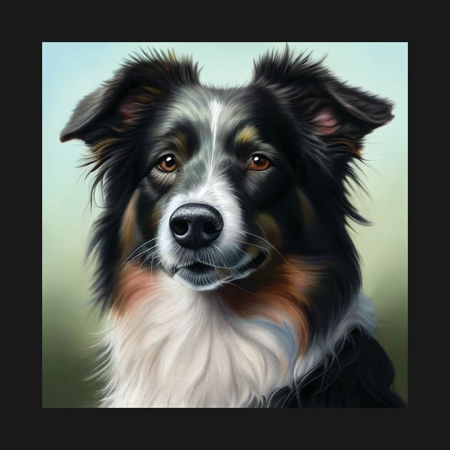 Border Collie Art | Black Tri Colour by Geminiartstudio