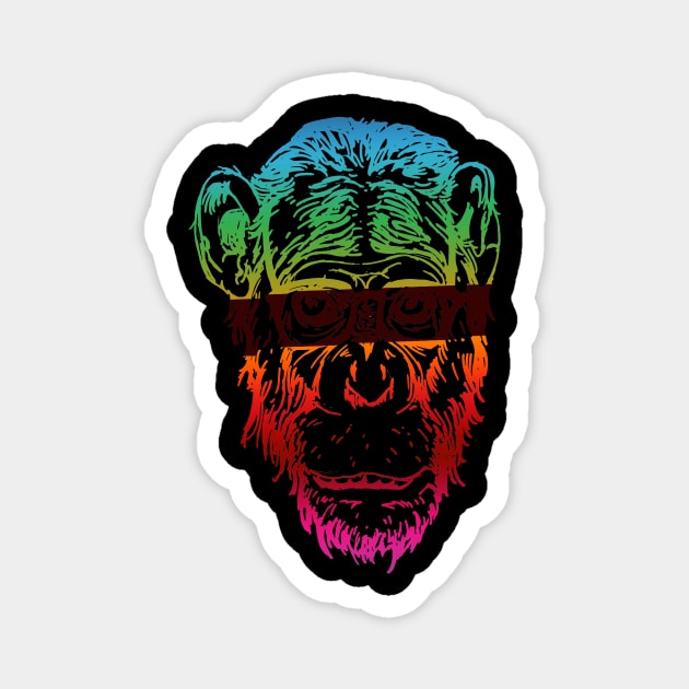 Enlightened Chimp Magnet by FallingSputnik