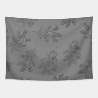 Oak Leaves Channeling Pinecones Soft Grey Tapestry