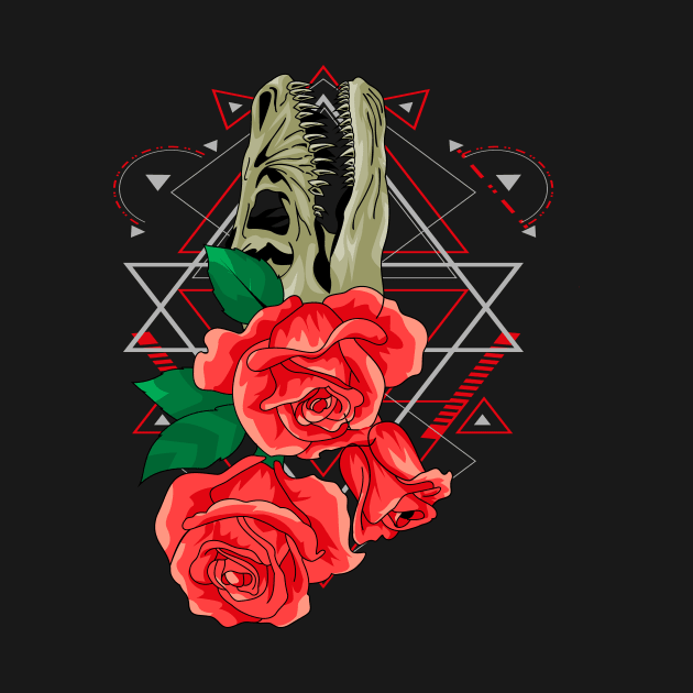 skull and rose by SHINIGAMII