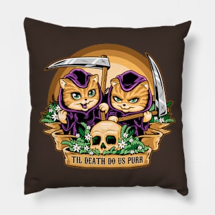 Til Death Do Us Purr Pillow