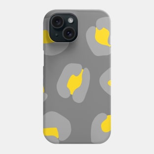 Large, Grey and Mustard Yellow, Leopard Spots Pack Phone Case