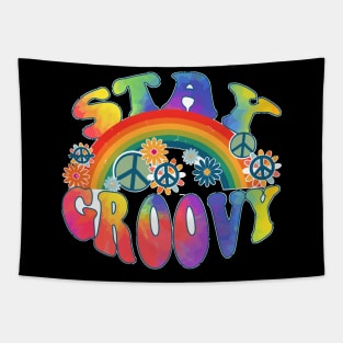 Stay Groovy 60s Outfit 70s Theme Costume Cute Rainbow Hippie Tapestry