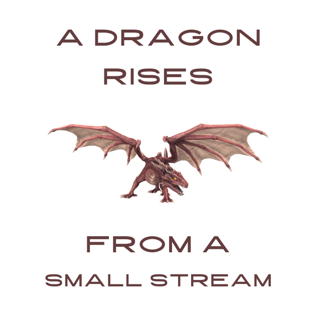 A dragon rises from a small stream by IOANNISSKEVAS