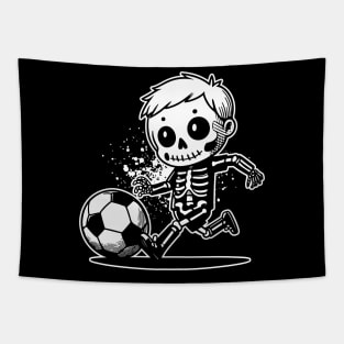 Kids Skeleton Soccer Graphic Halloween Sport Costume Tapestry