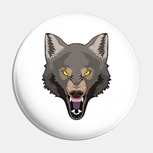 Angry Wolf Pin
