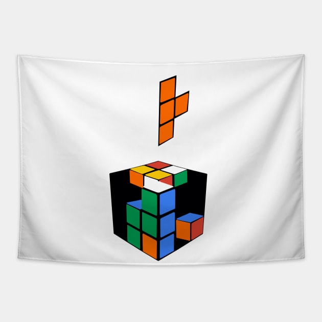 Puzzle Cube Tapestry by 9teen