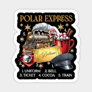 Classic Christmas Believe Train North Pole Polar Express All Abroad Magnet