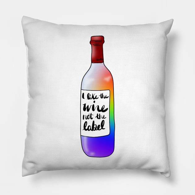 I like the wine, not the label Pillow by simonescha