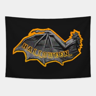 Halloween Grey Bat Wing Tapestry