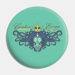 WEIRDO - Creative Energy Flo - Beauty - Full Color - Aquamarine Pin