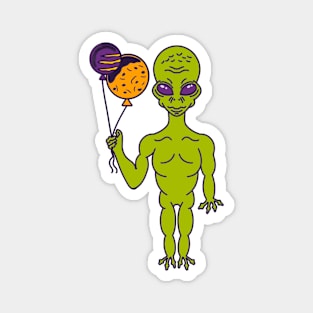 Alien Birthday Party Balloons Magnet