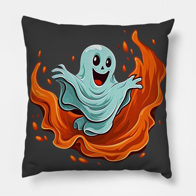 Funny Halloween Phantom Pillow by CoolHippoQuotes