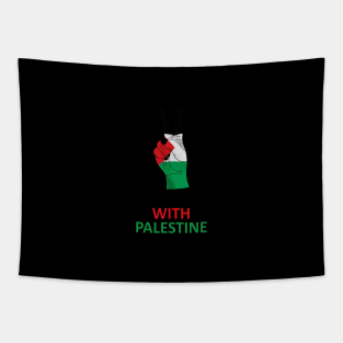 Muslim Stands With Palestine On Their Fist Of Freedom Tapestry