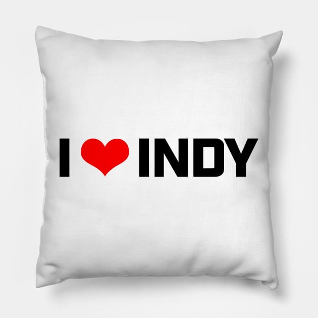 I heart INDY (black) Pillow by Sway Bar Designs