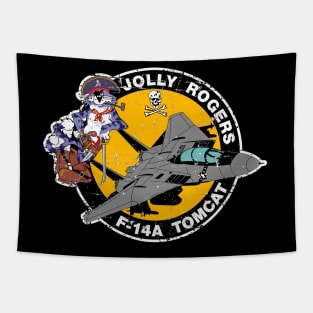 F-14 Tomcat - Jolly Rogers F14A Tomcat - WB Grunge Style Tapestry