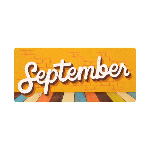 September Month Retro Text by LThings