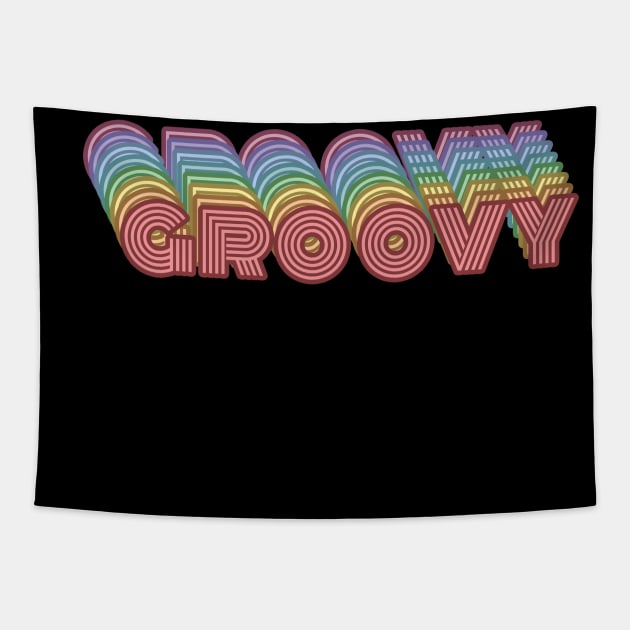 Retro 3D 60s Gift Vintage Groovy Disco 70s Gift Tapestry by MintedFresh