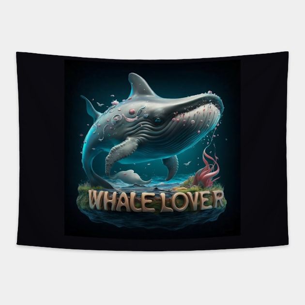 Exotic whale art for whale lovers Tapestry by Spaceboyishere