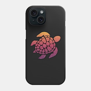 Dark Sunset Ombre Faux Glitter Turtle Phone Case