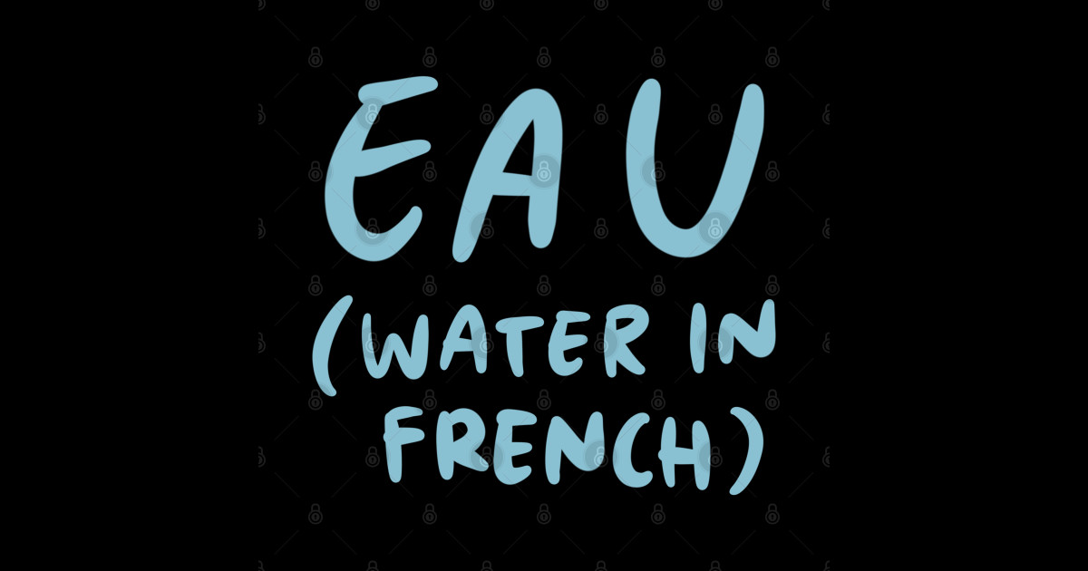 Eau Water in French (French Language Linguist) French TeePublic