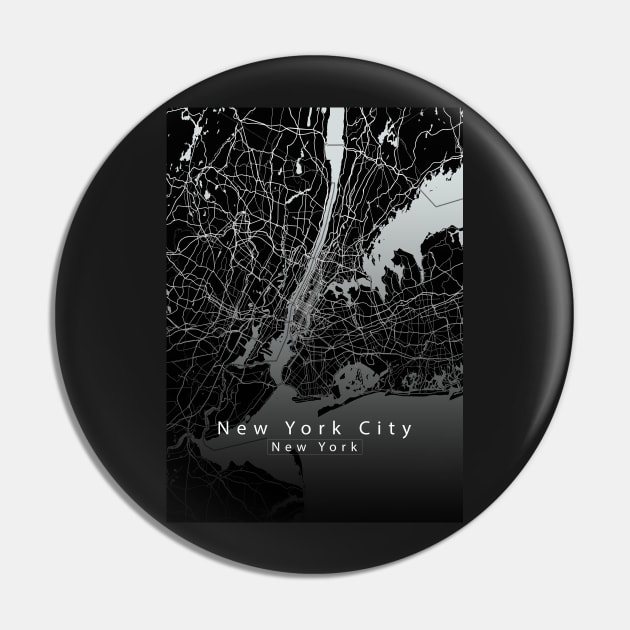 New York City Map dark Pin by Robin-Niemczyk